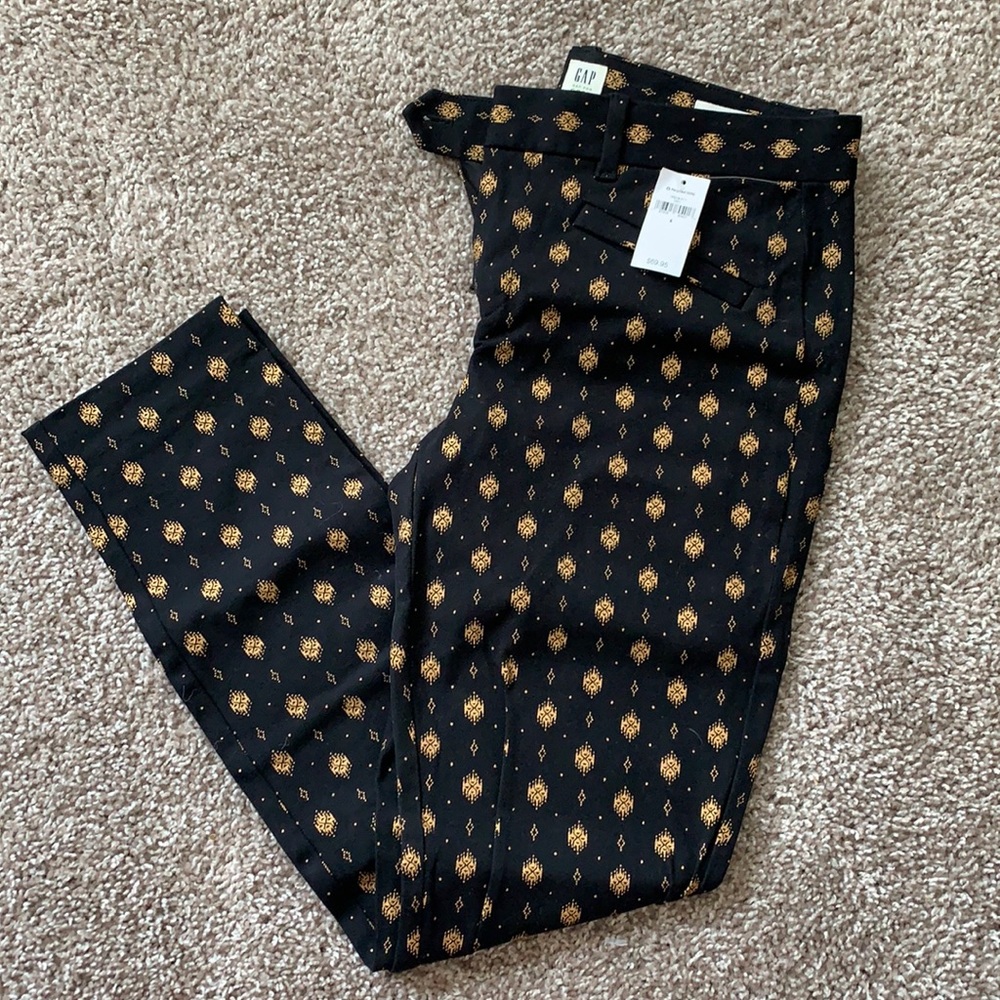 GAP Black and Gold Skinny Ankle Pants Size 4